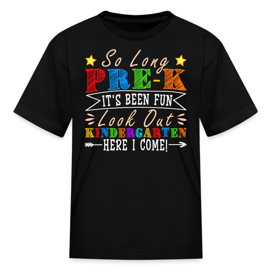 So Long Pre K Hello Kindergarten T-Shirt - black
