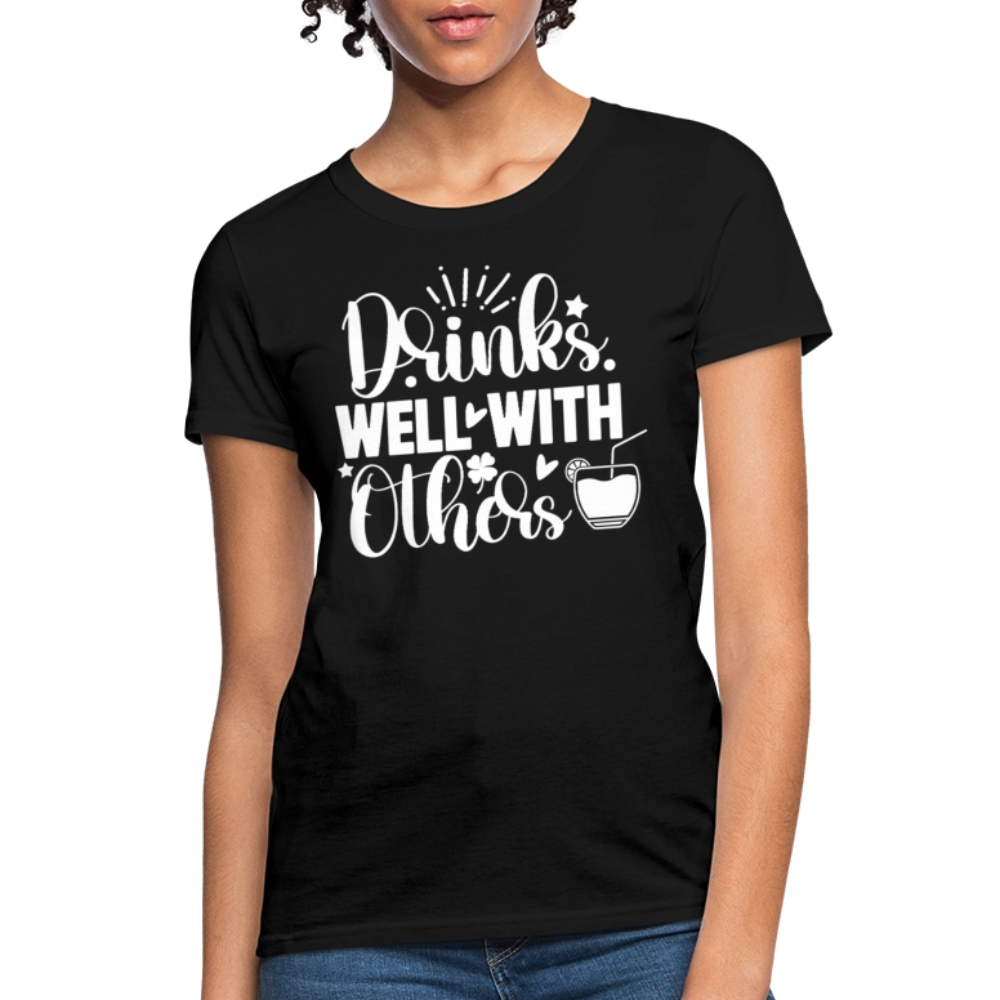 Humorous Ladies' Social Drinking Tee – Perfect Gift Idea - black