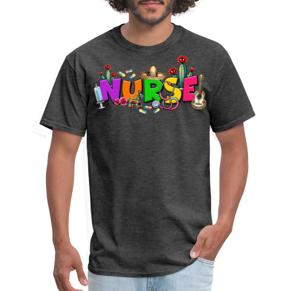 Cute Nurse Gift For Mexican Nurses T-shirt - heather black