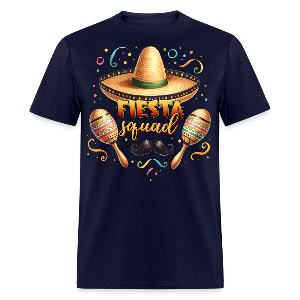 Sombrero And Maracas Party Tee Funny Cinco de Mayo Squad T-shirt - navy