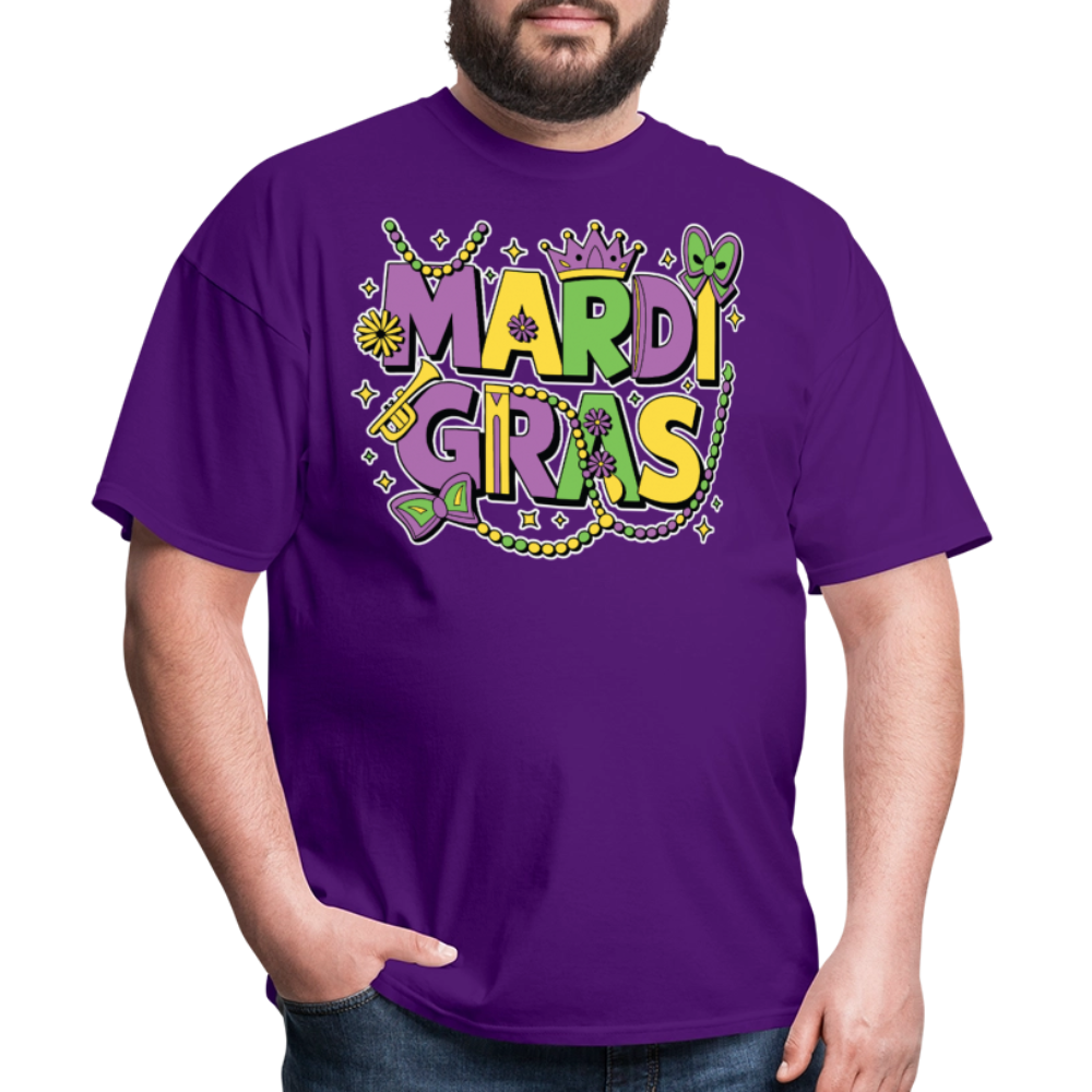 Funny and festive Mardi Gras shirts Mardi Gras Crown T-shirt - purple