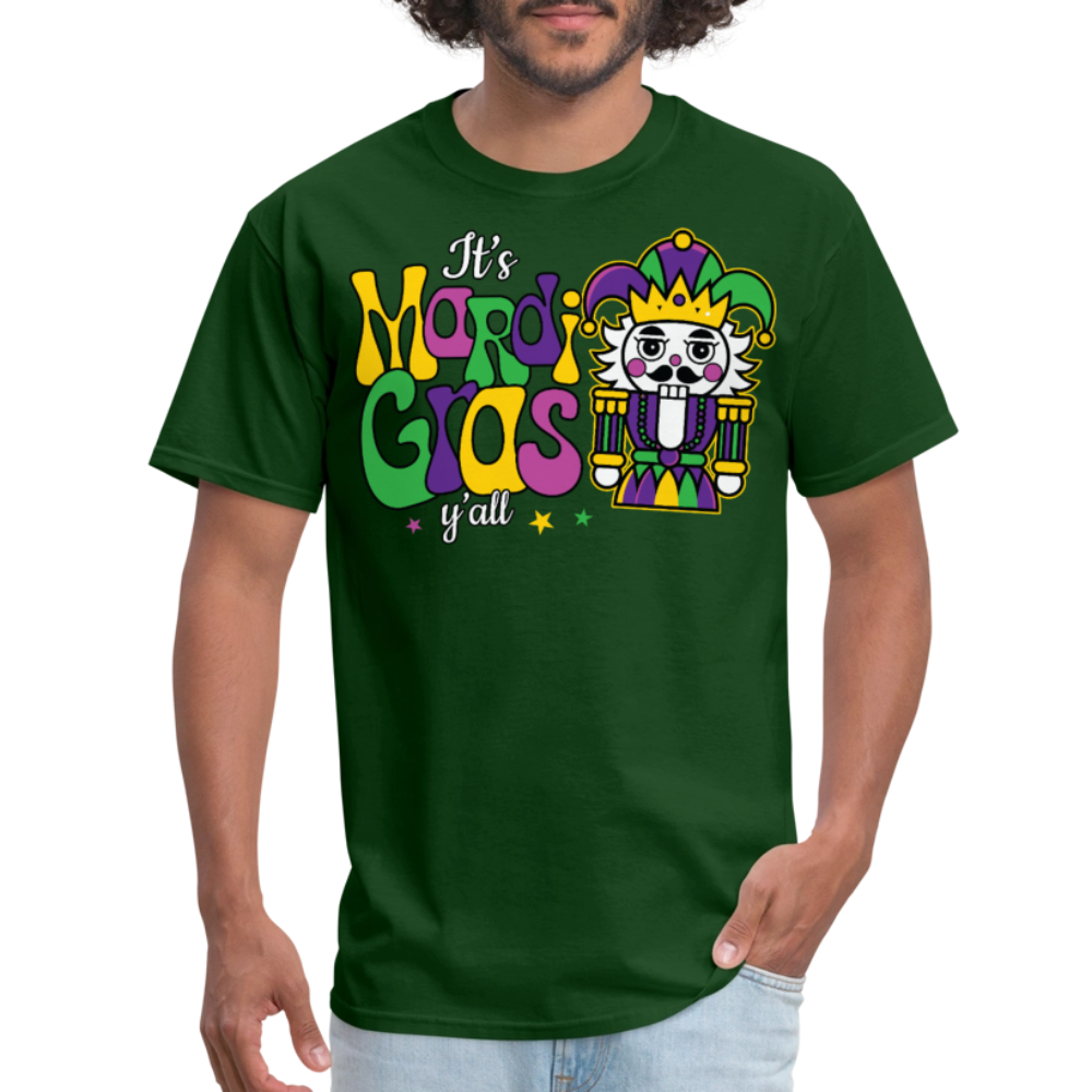 New Orleans festival Tee Mardi Gras jester T-shirt - forest green