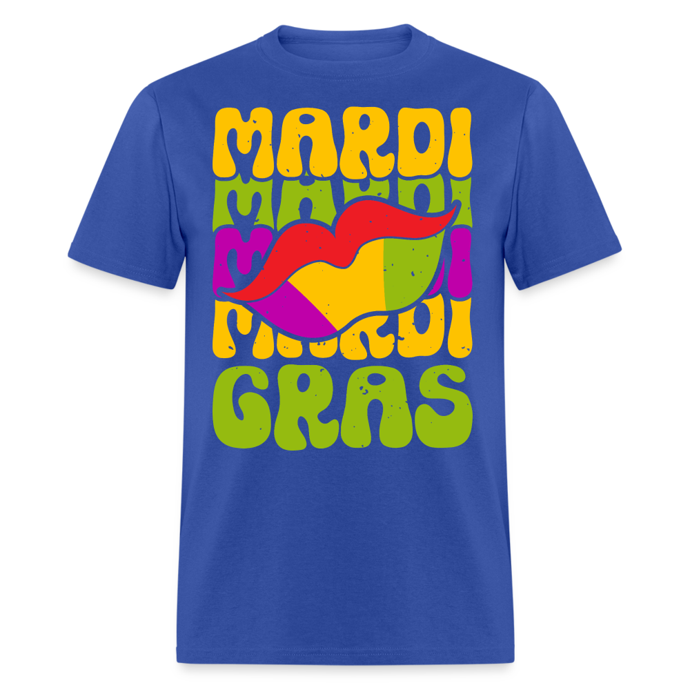 New Orleans Carnival Funny Mardi Gras Lips T-shirt - royal blue