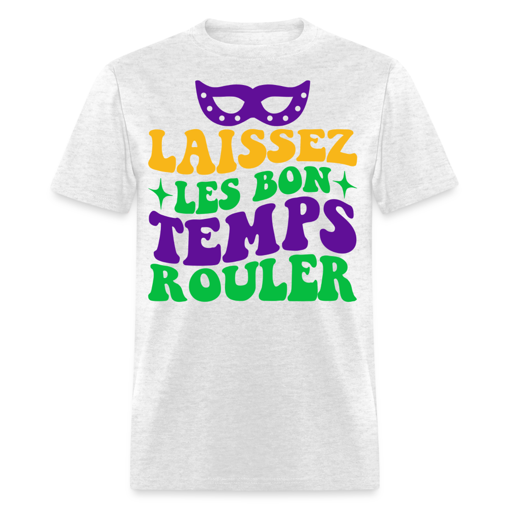 Funny Cajun French Celebration Tee Laissez Les Bon Temps Rouler T-shirt - light heather gray