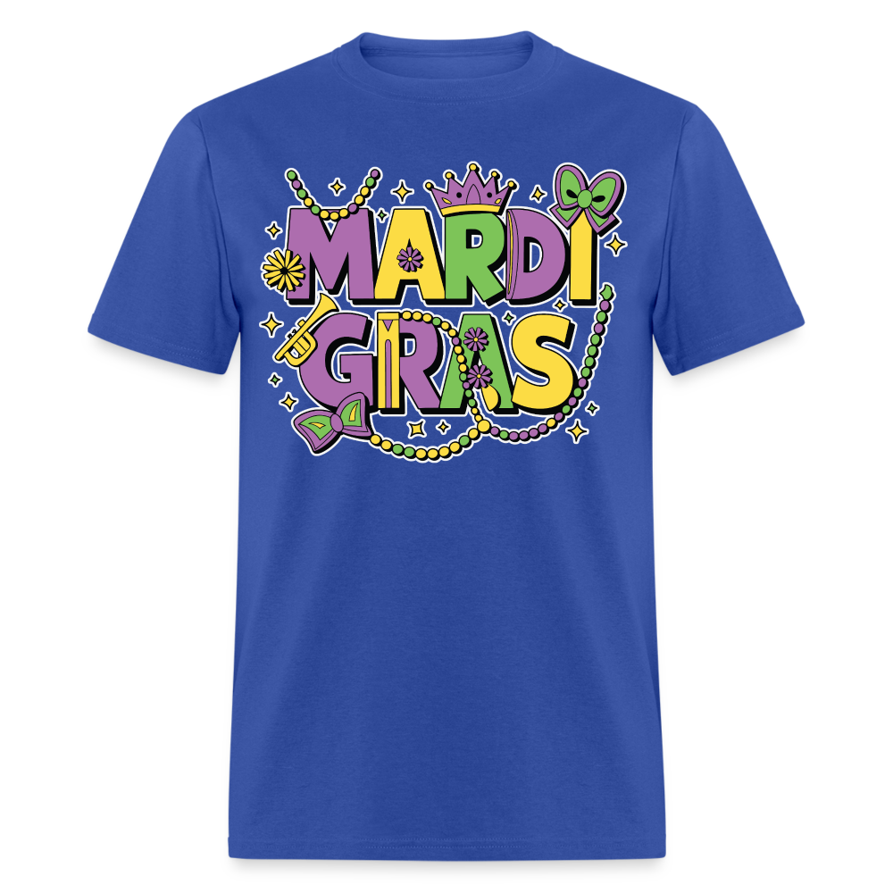 Funny and festive Mardi Gras shirts Mardi Gras Crown T-shirt - royal blue