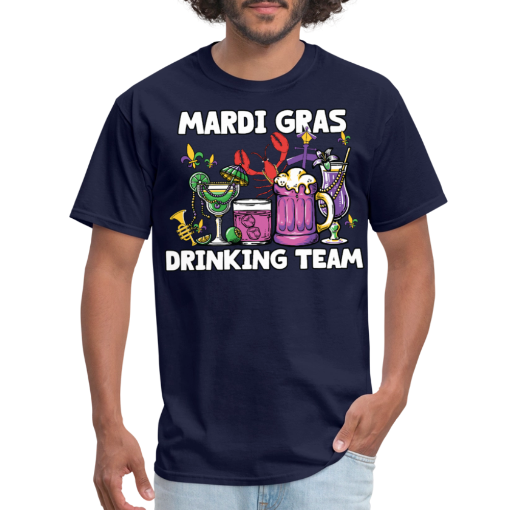 Beer And Cocktail Lover Mardi Gras Tee Mardi Gras Drinking Team T-shirt - navy