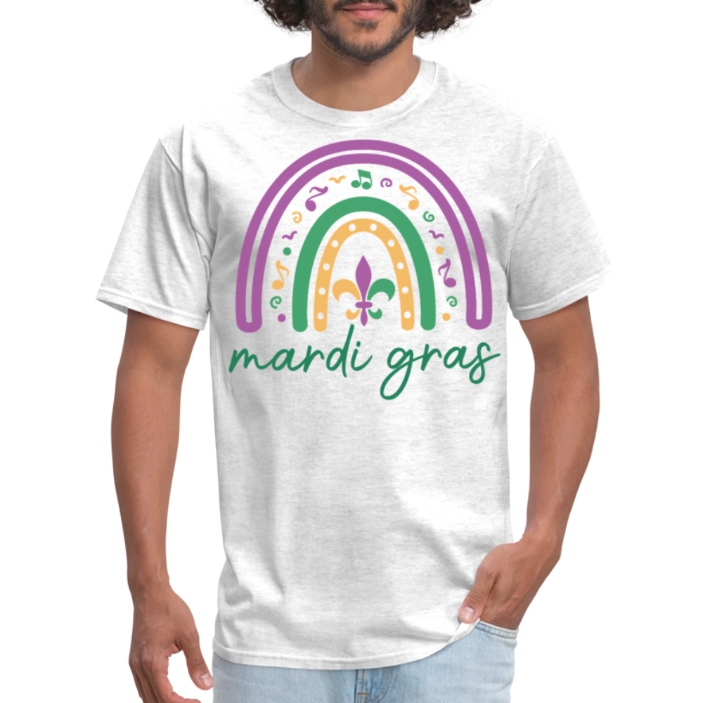 Purple Green Gold Carnival Tee Mardi Gras Rainbow Shirt For Women - light heather gray