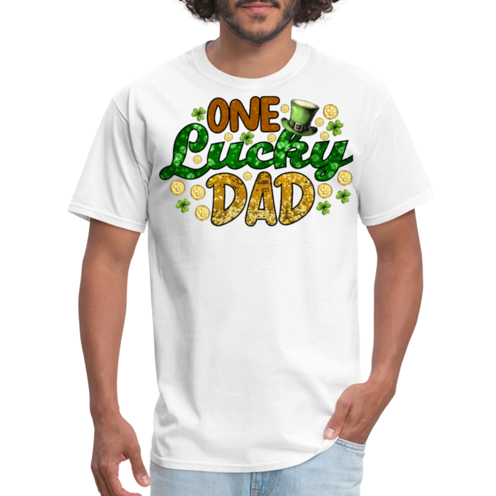 One Lucky Dad St Paddy’s Day T-shirt - white