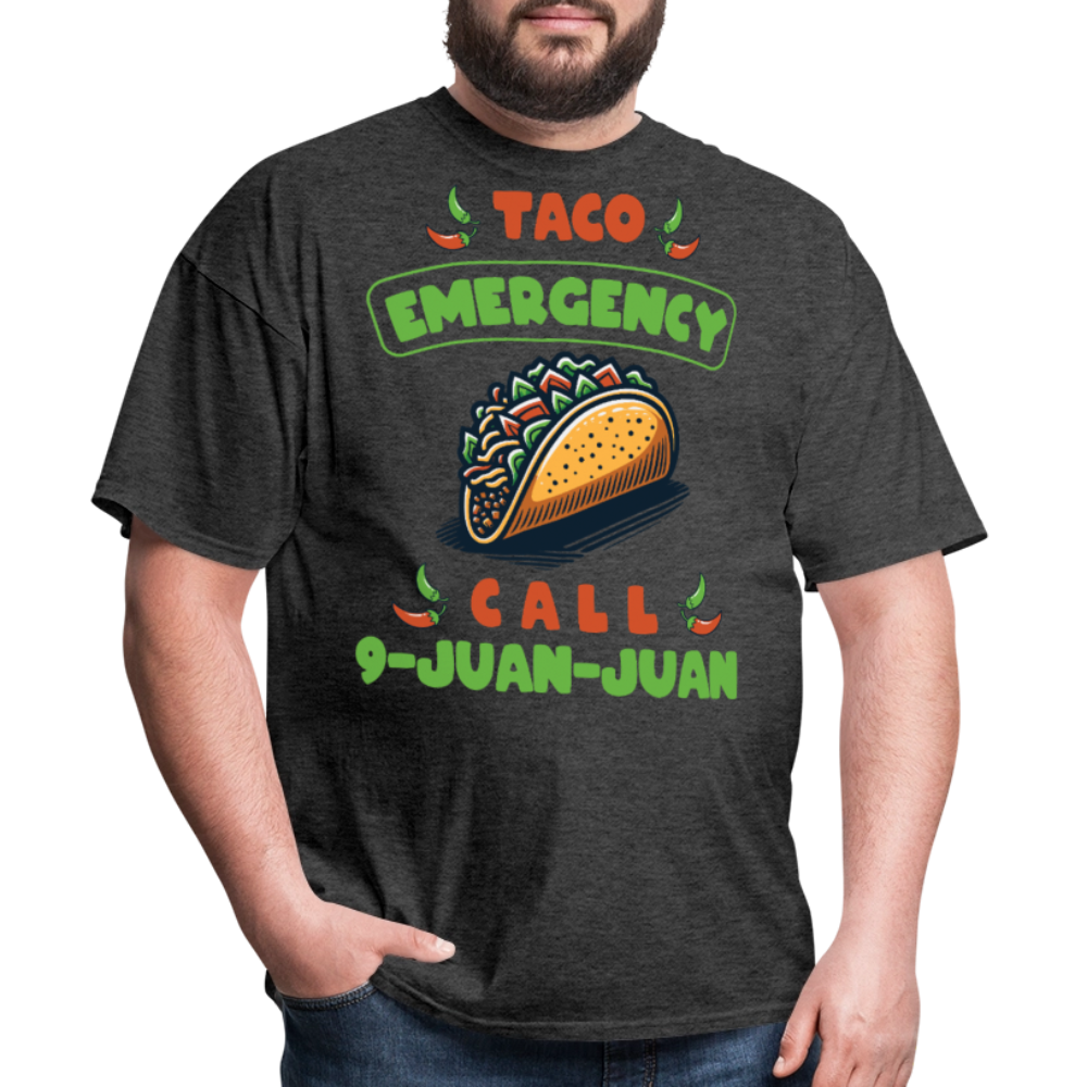 Taco emergency Call 9-juan-juan Tee Mexican Food Lover T-shirt - heather black