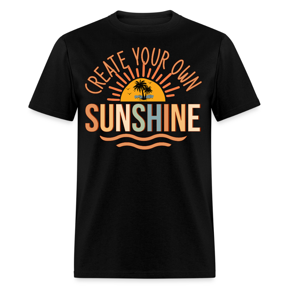 Create Your Own Sunshine Palm Tree Sunset T-shirt - black
