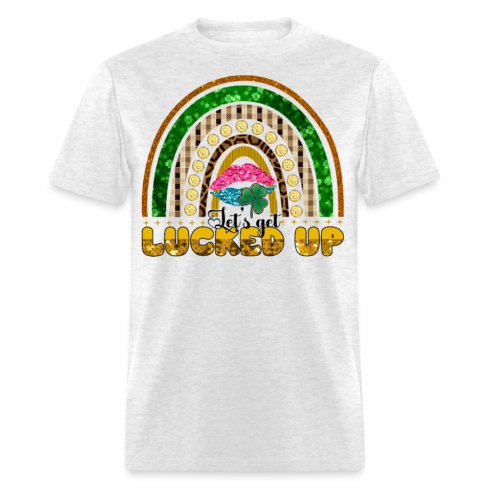 Let's Get Lucked Up Leprechaun Rainbow Lucky T-shirt - light heather gray