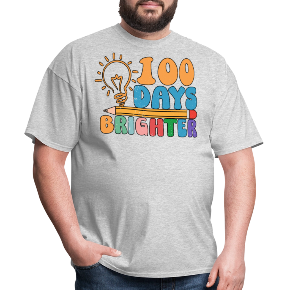 100 Days Brighter Shirt for Teachers Fun School Milestone T-Shirt - heather gray