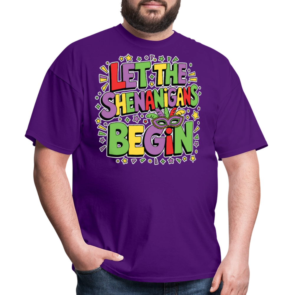 Masquerade Theme Party Outfit Let the Shenanigans Begin Classic T-Shirt - purple