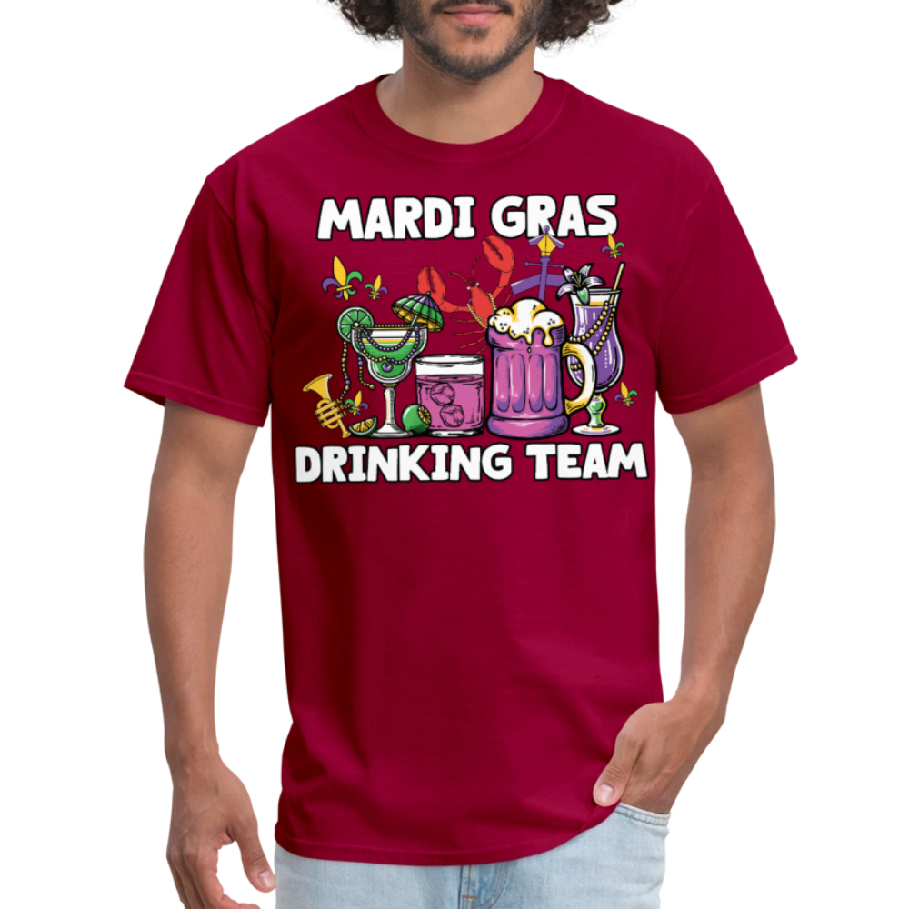 Beer And Cocktail Lover Mardi Gras Tee Mardi Gras Drinking Team T-shirt - dark red