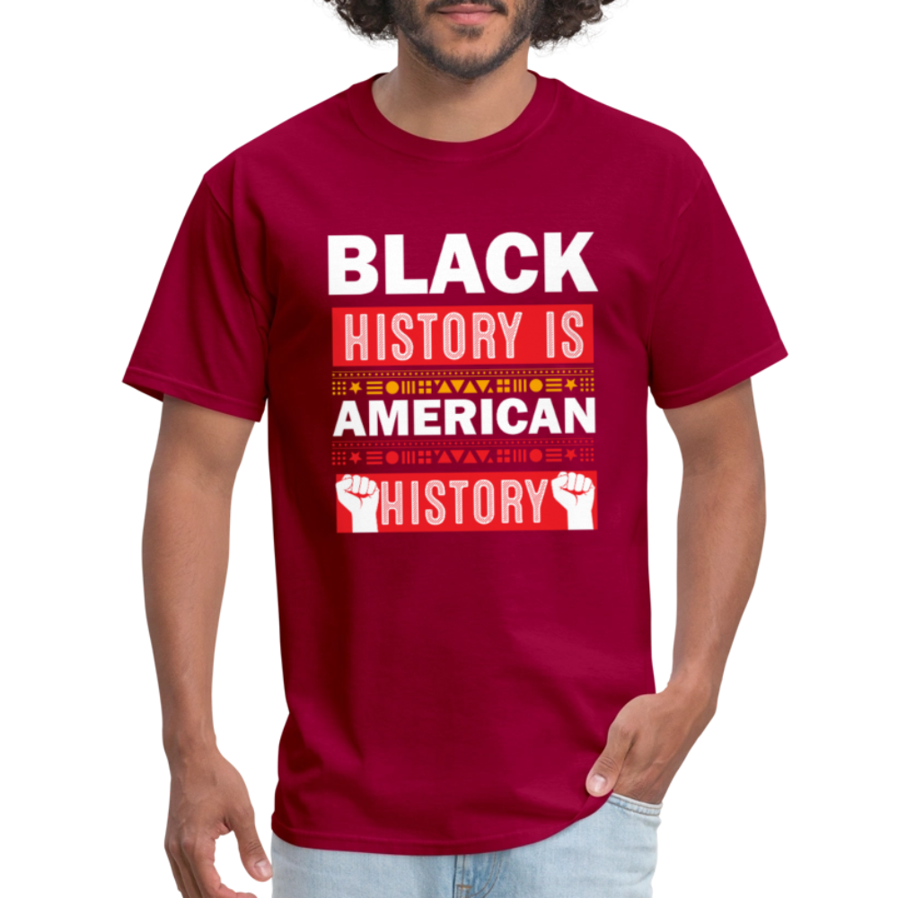 Black History Is American History Tee Unisex Black History Graphic T-shirt - dark red