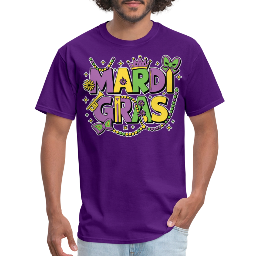 Funny and festive Mardi Gras shirts Mardi Gras Crown T-shirt - purple