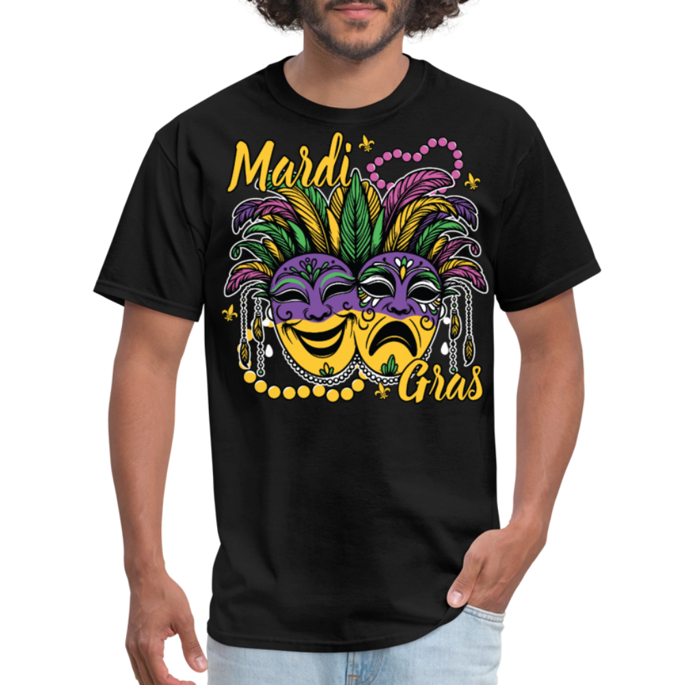 Colorful Mardi Gras Mask Festival New Orleans Carnival Celebration T-shirt - black