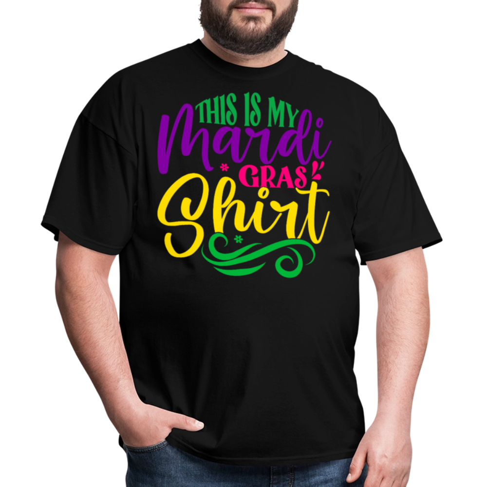 Colorful Mardi Gras T-shirt for Fat Tuesday - black