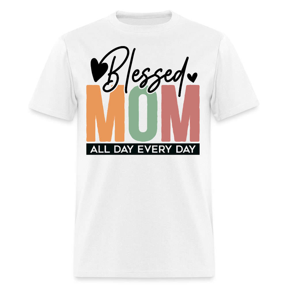 Blessed Mom Tee For Mother's Day T-Shirt - white