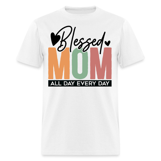 Blessed Mom Tee For Mother's Day T-Shirt - white