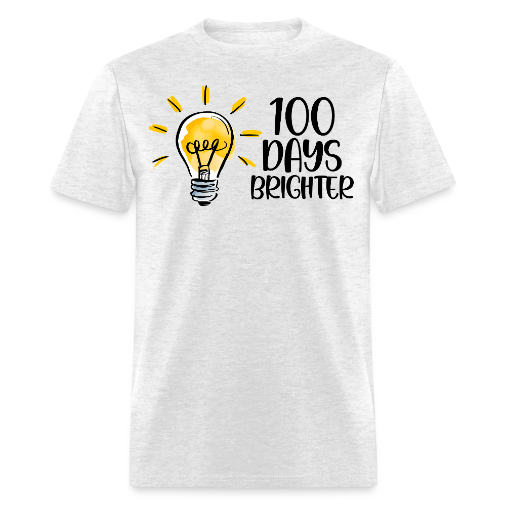 100 Days Brighter Tee for Teachers School Milestone Unisex T-Shirt - light heather gray