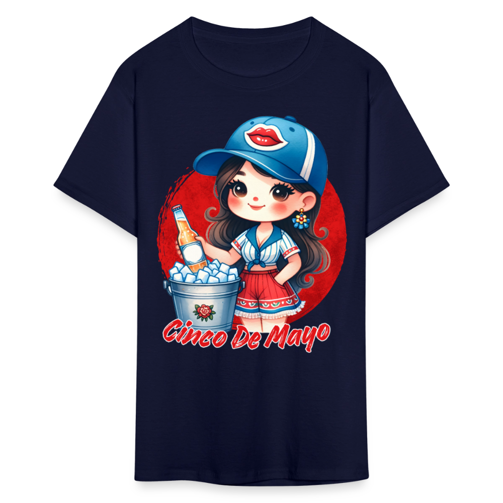 Cute Chibi-style Cinco De Mayo T-shirt For Women - navy