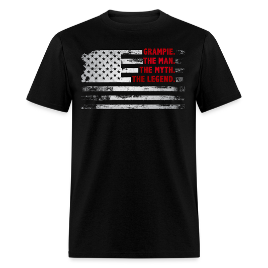 Grampie The Man The Myth The Legend Grandpa Veteran T-shirt - black