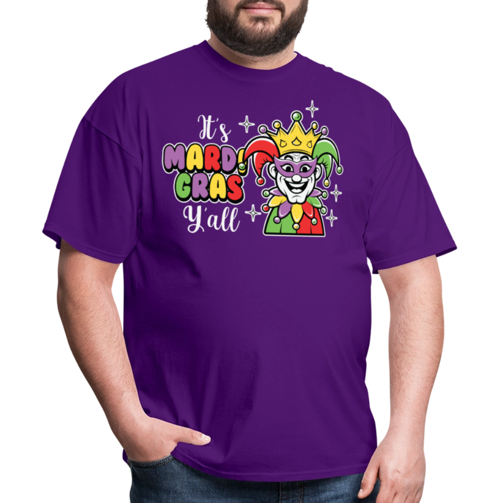 It’s Mardi Gras Y’all Shirt For Party Lovers Mardi Gras Jester T-shirt - purple