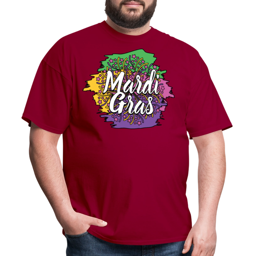 Mardi Gras Graphic Shirt For Men and Women Funny and Trendy Mardi Gras T-Shirt - dark red