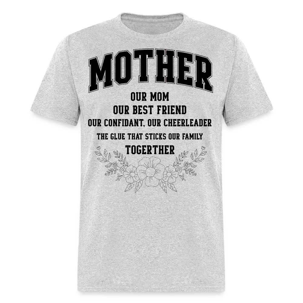 Heartfelt Mom Gift With Flowers Funny Mother’s Day T-shirt - heather gray