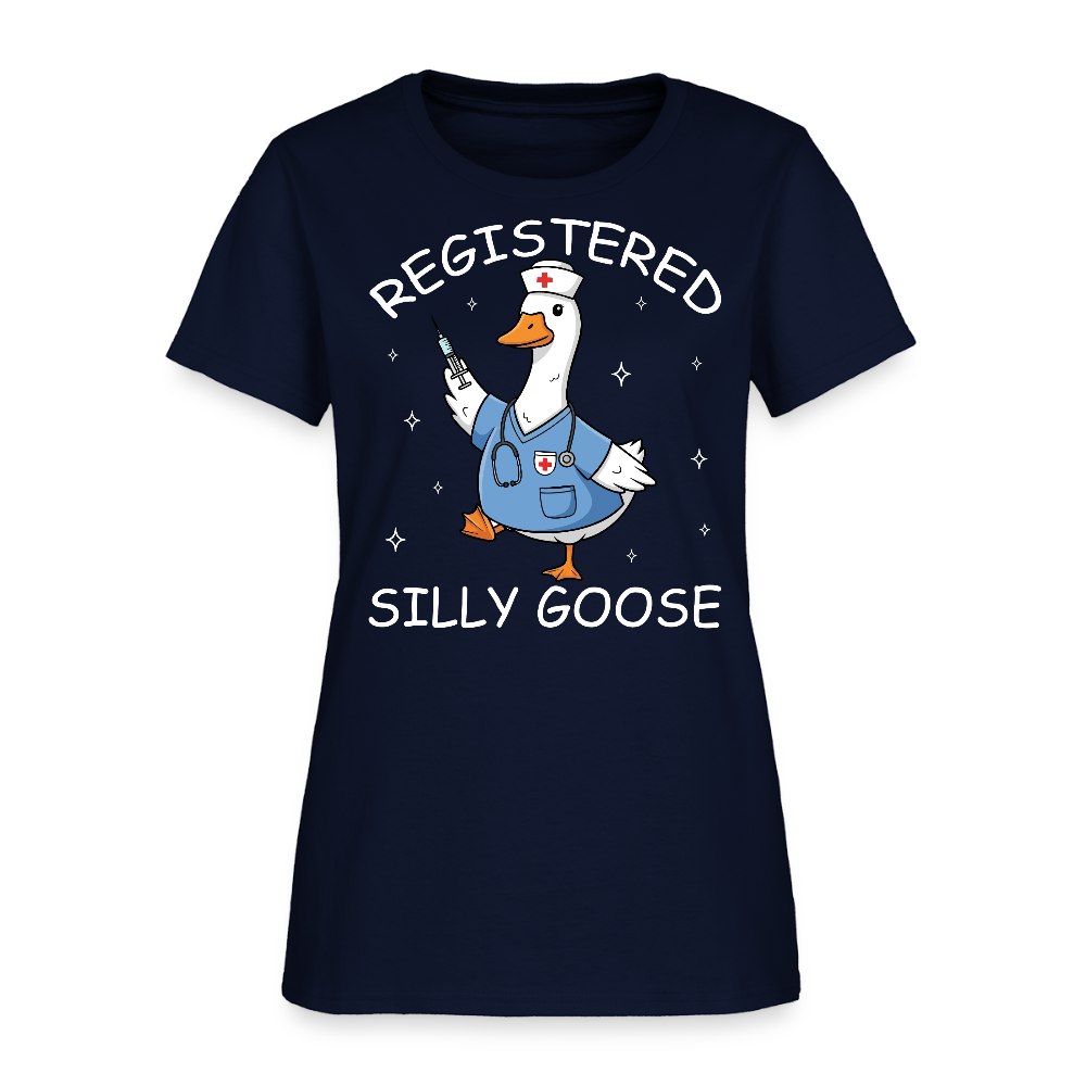 Registered Silly Goose Nurse Funny RN Gift for Nurses T-Shirt - navy