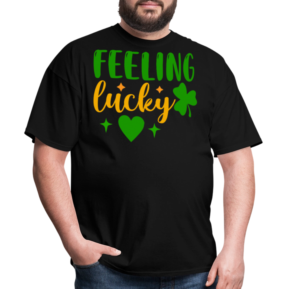 Feeling Lucky Shamrock Tee For Irish Celebrations T-shirt - black