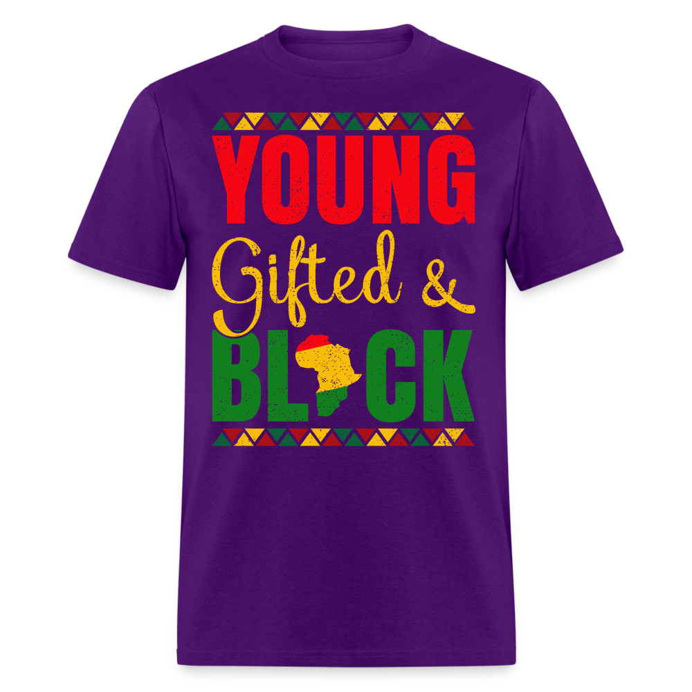 African Heritage Tee Young Gifted and Black T-Shirt - purple