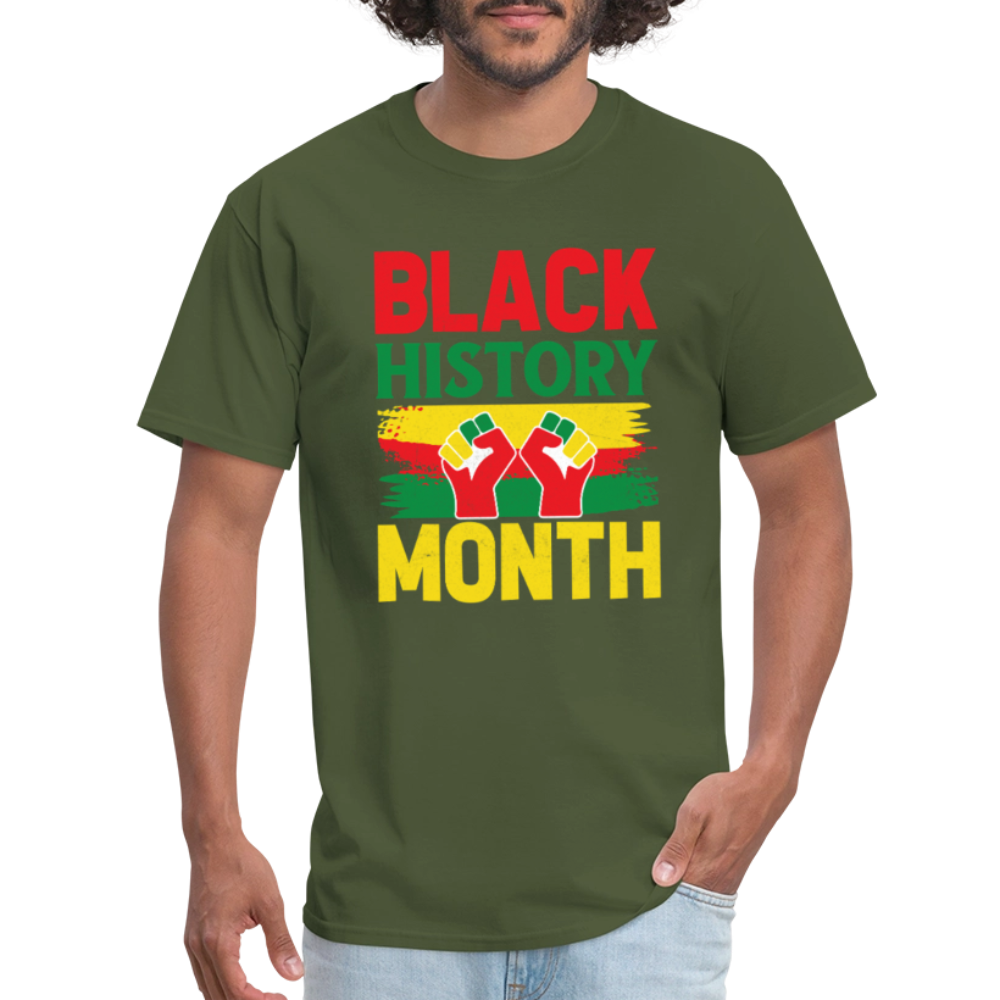 African American Pride Apparel for Black History Month T-Shirt - military green