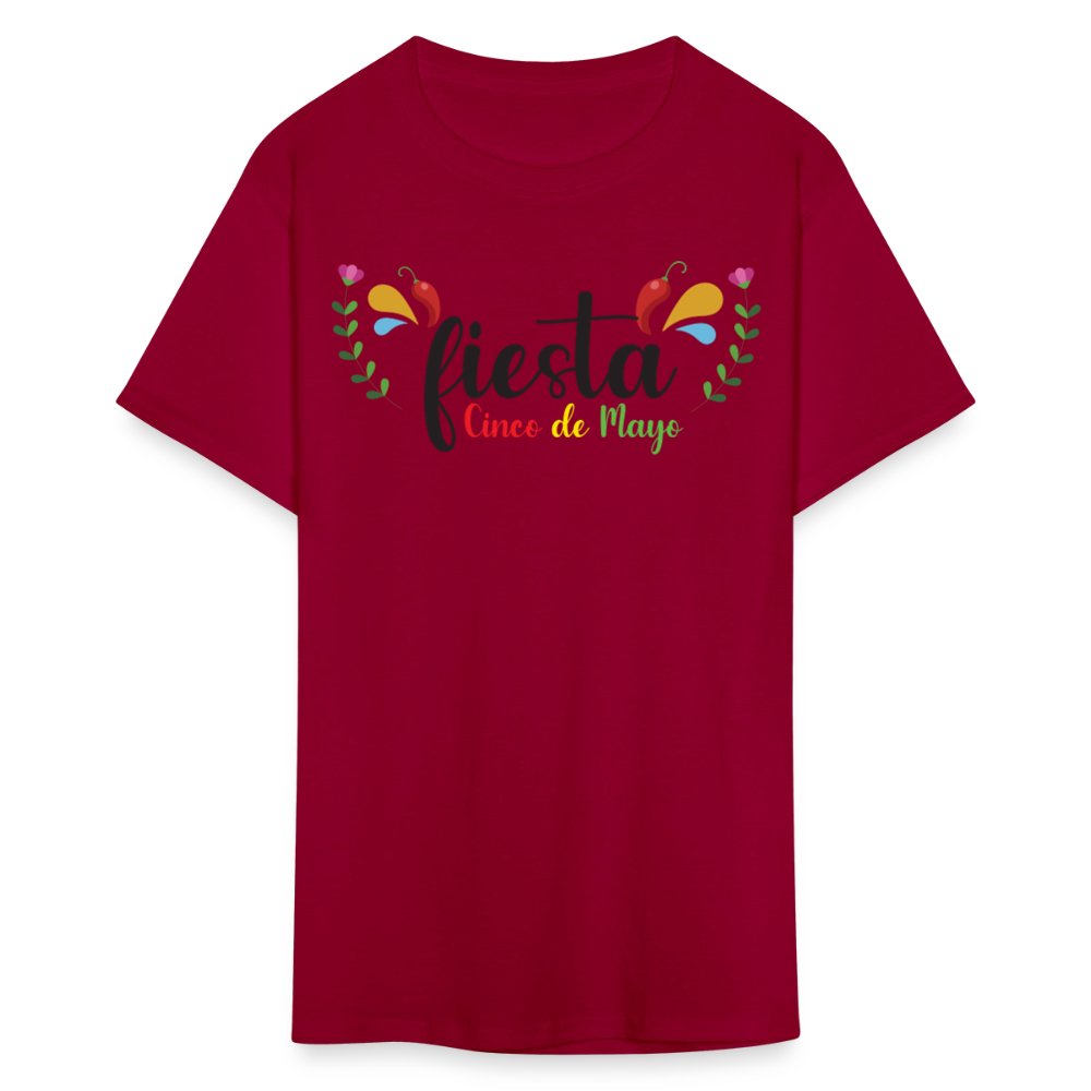 Cute and Festive Cinco De Mayo Fiesta T-shirt - dark red