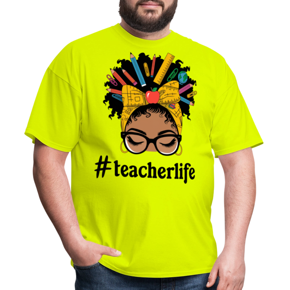 Funny Teacher Life Tee For Women Teacher Appreciation Gift T-shirt - safety green