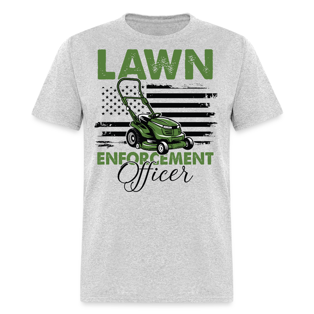 Lawn Enforcement Officer Dad T-shirt - heather gray