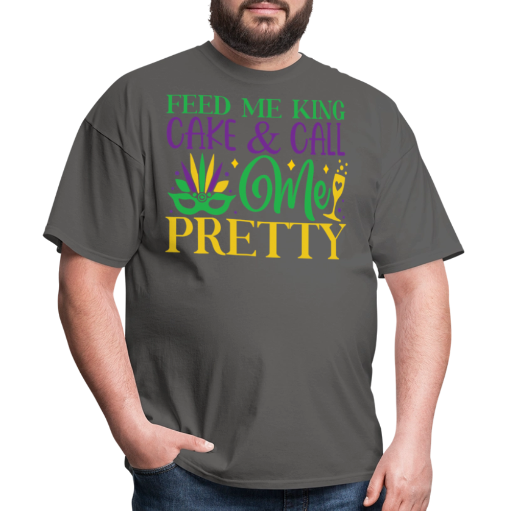 New Orleans Mardi Gras Tee Feed Me King Cake And Call Me Pretty T-shirt - charcoal