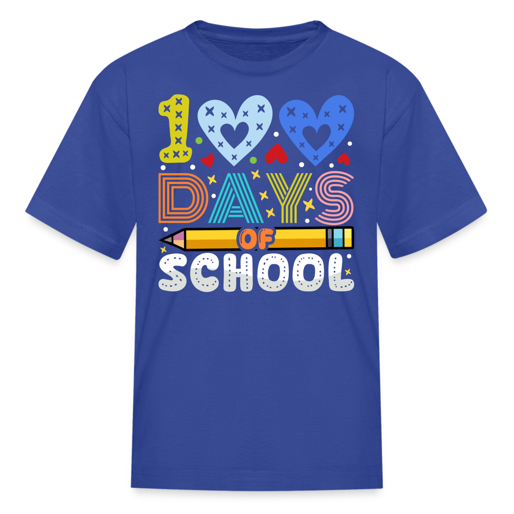 Kindergarten 100 Days Of School Shirt Students Appreciation Gifts T-Shirt - royal blue