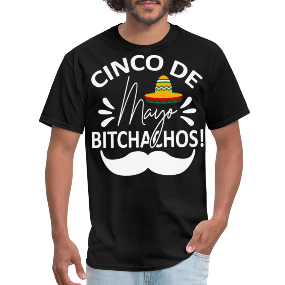 Cinco de Mayo Drinking Shirt with Mustache Funny Fiesta T-shirt - black