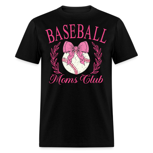 Pink Baseball Moms Club T-shirt - black