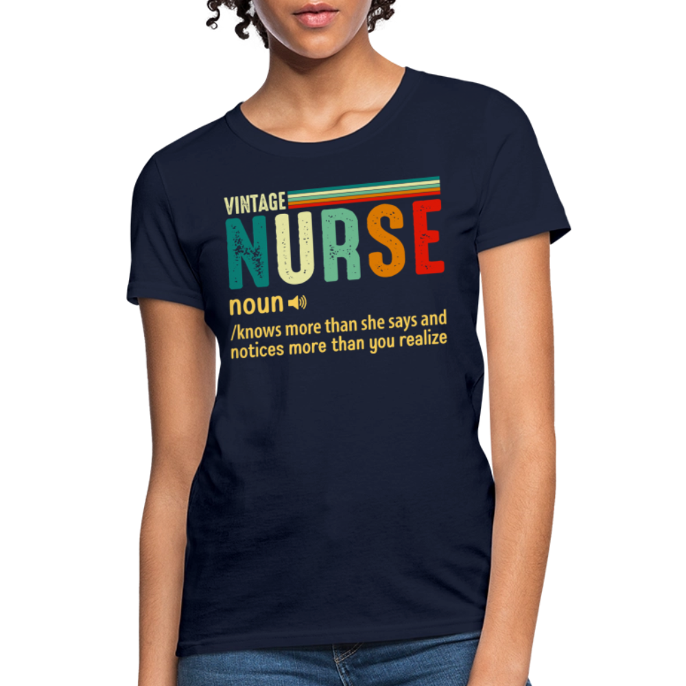 Vintage Nurse Definition Nursing Week Gift T-Shirt - navy