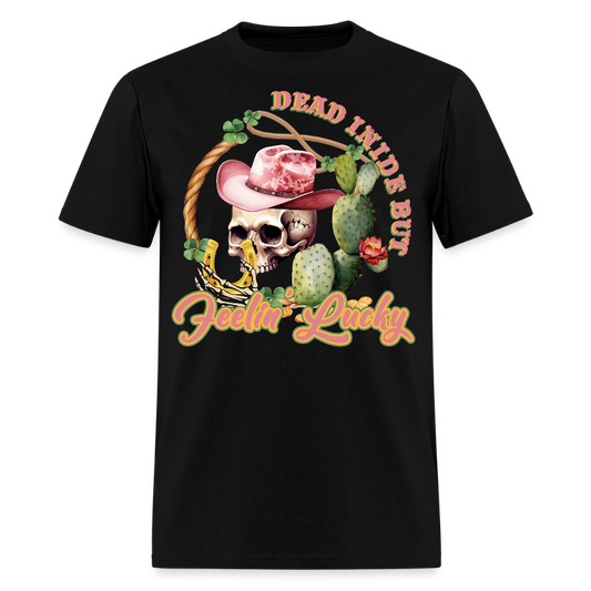 Dead Inside But Lucky Western T-shirt - black