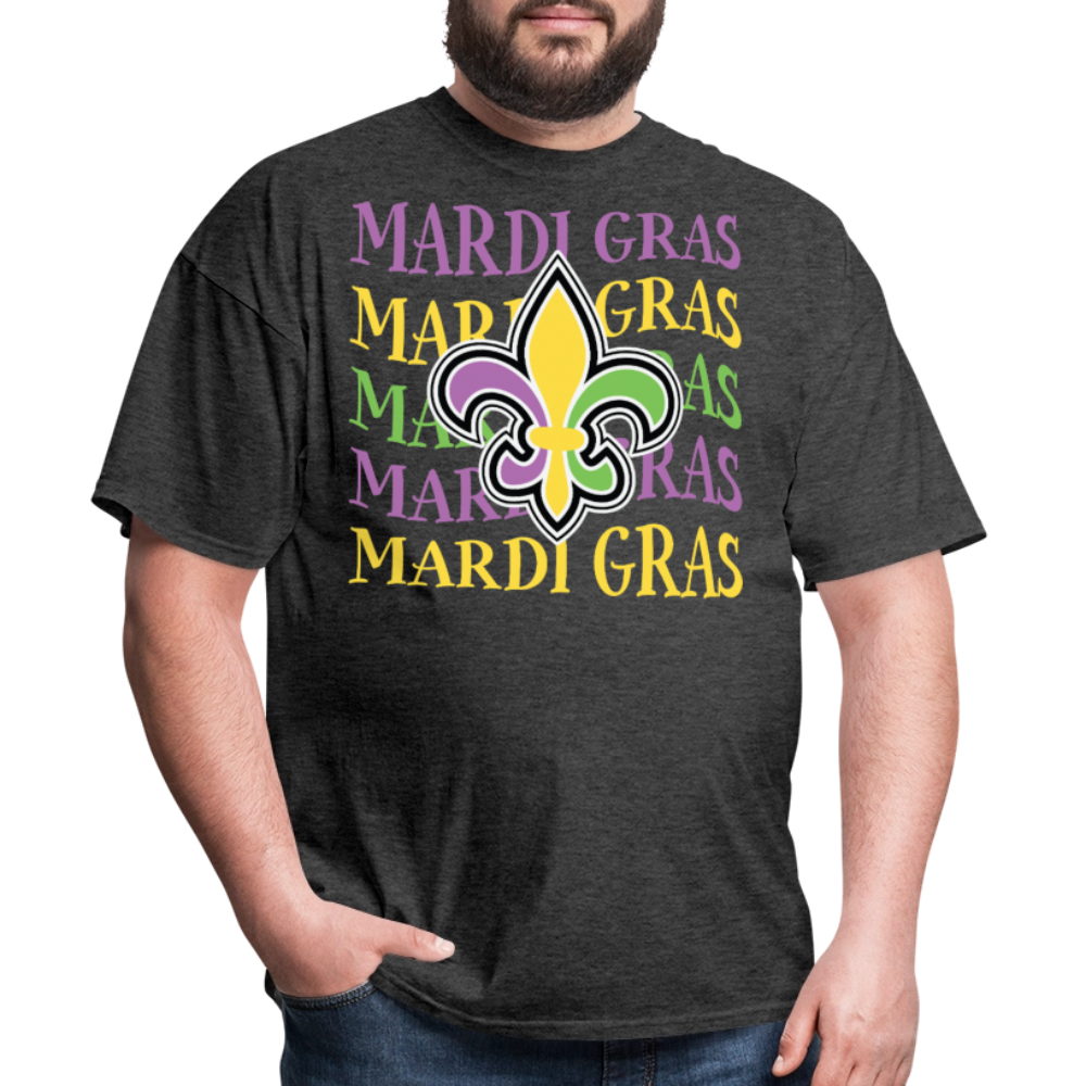 New Orleans Fleur-de-lis Festival Mardi Gras T-shirt - heather black