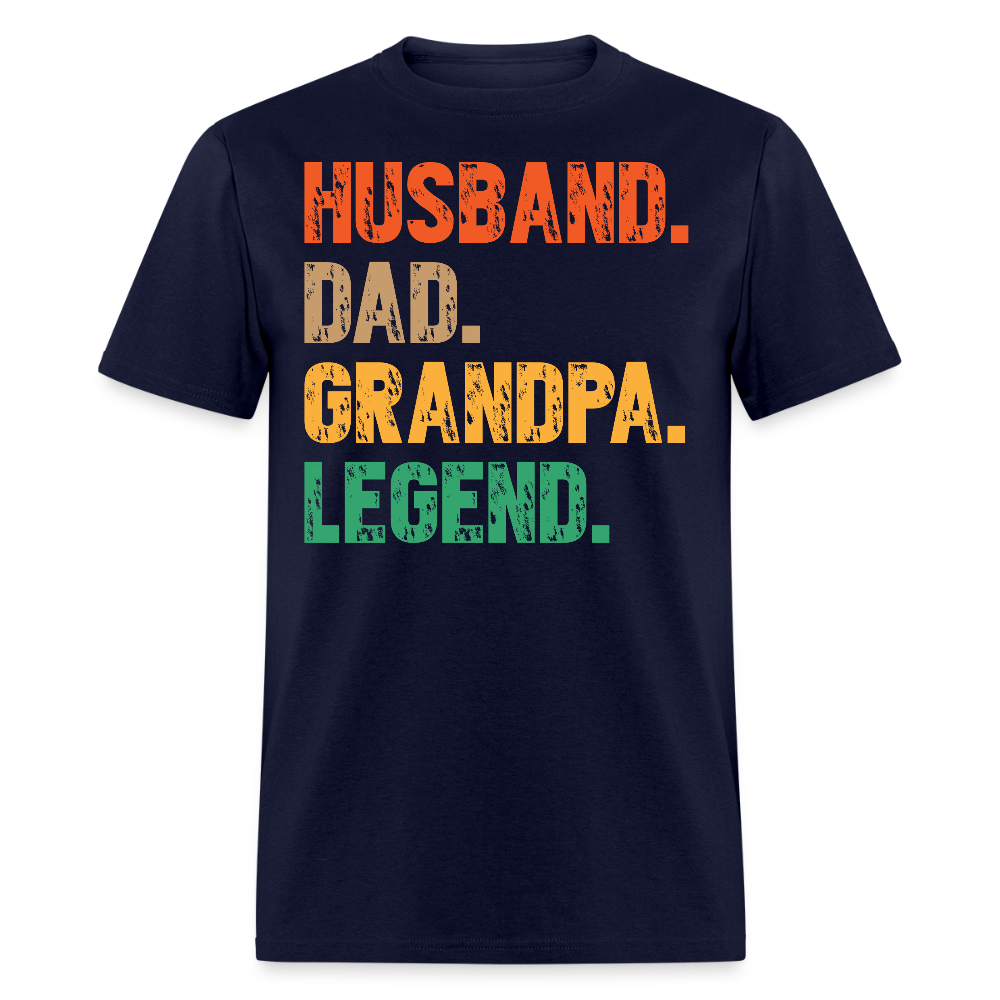 Funny Husband Dad Grandpa Legend T-shirt - navy