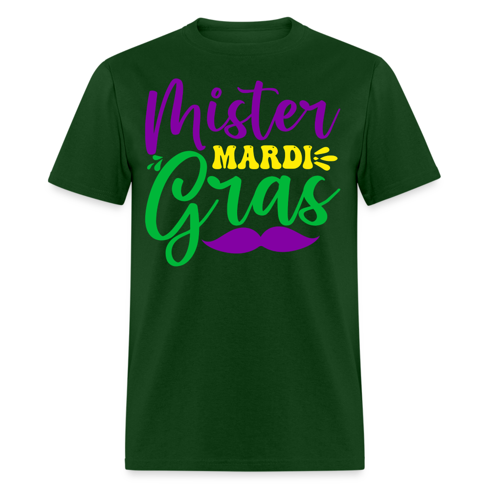 Men's Mardi Gras Graphic Tee Mister Mardi Gras Party T-Shirt - forest green