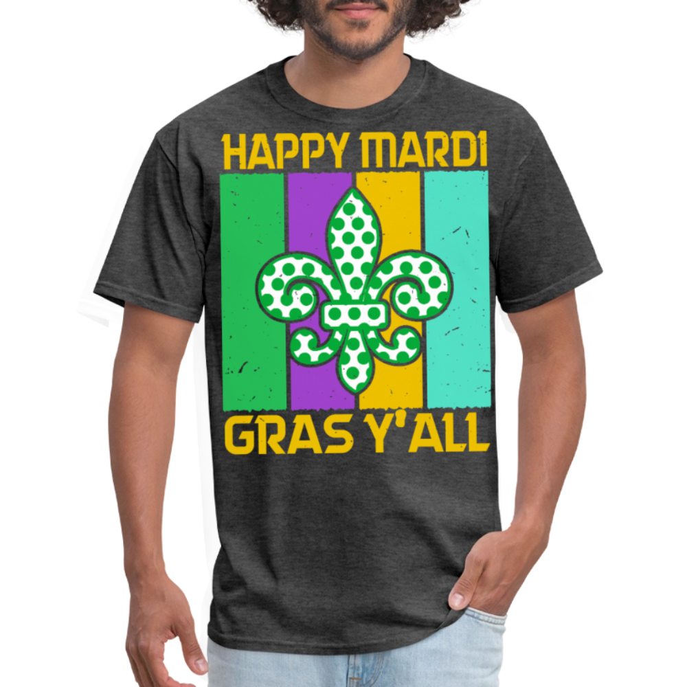 New Orleans Festival Tee Southern-style Mardi Gras Y’all T-shirt - heather black