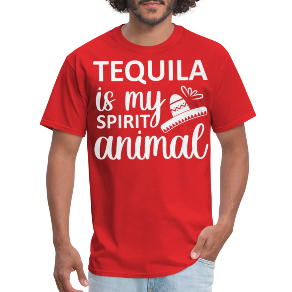 Tequila Is My Spirit Animal Party T-shirt - red