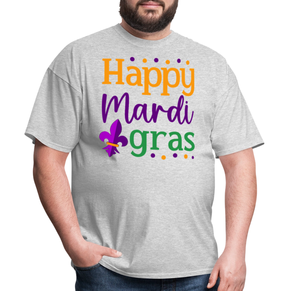 Colorful Mardi Gras Parade Tee Happy Mardi Gras T-shirt - heather gray