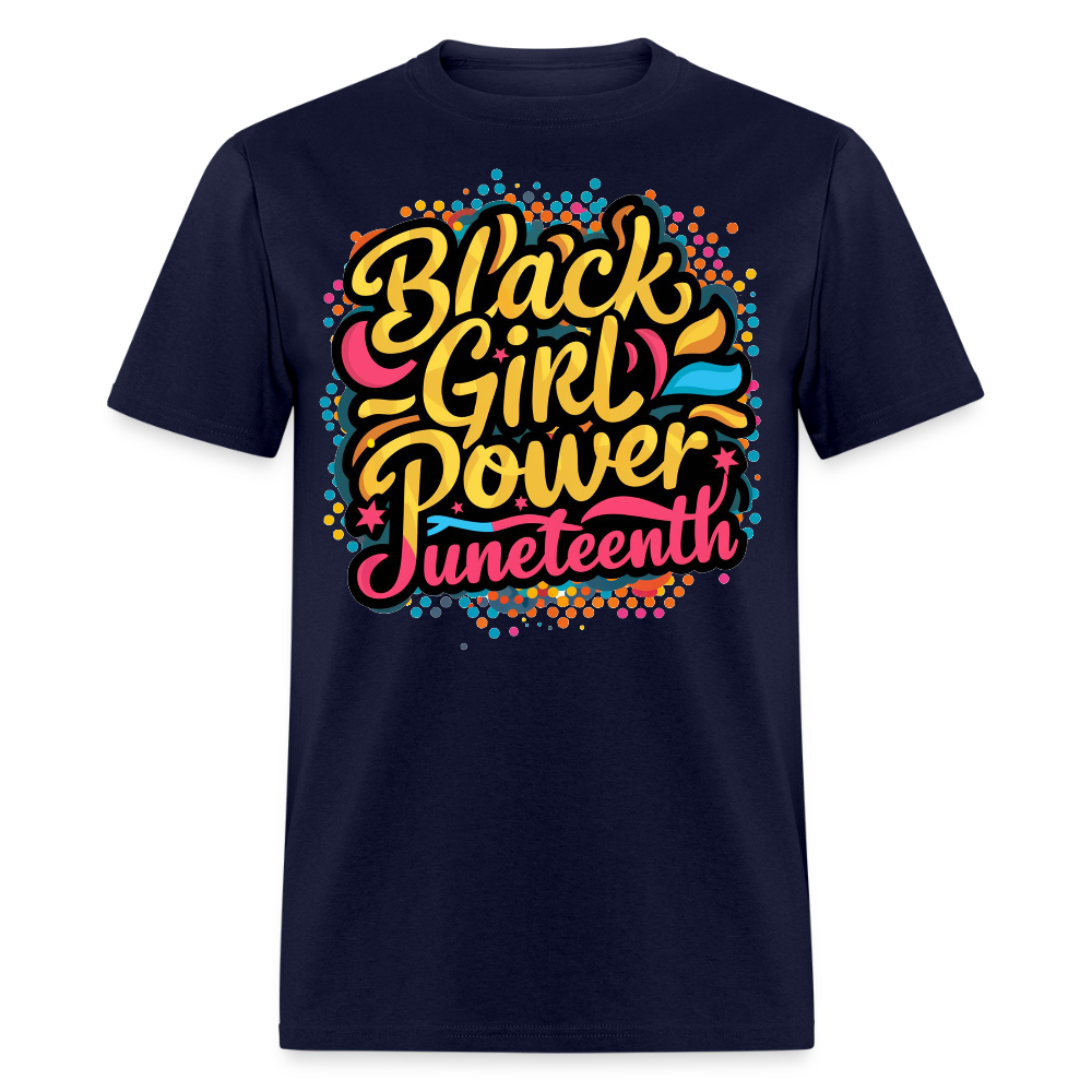 Black Girl Power Juneteenth T-shirt - navy